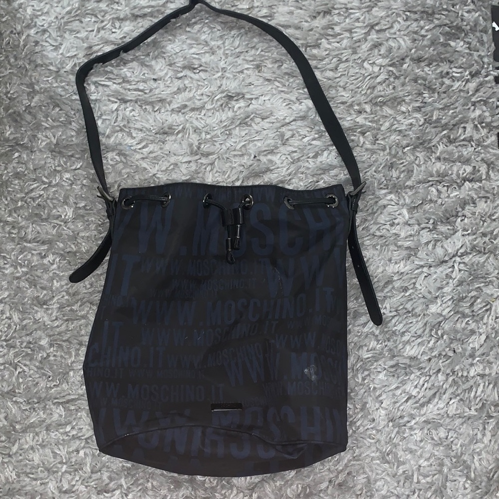 Moschino Nylon Black and Blue Bucket bag